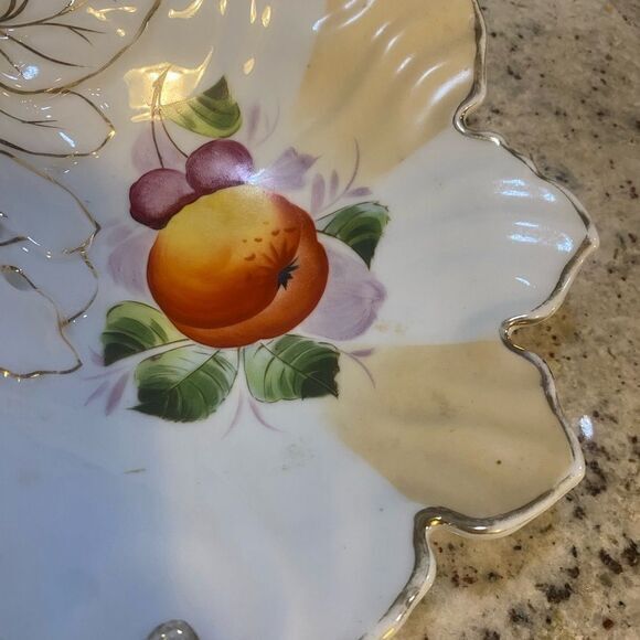 - vintage Germany‎ Fruit Themed 2 compartment ceramic Serving Tray - Picture 7 of 8